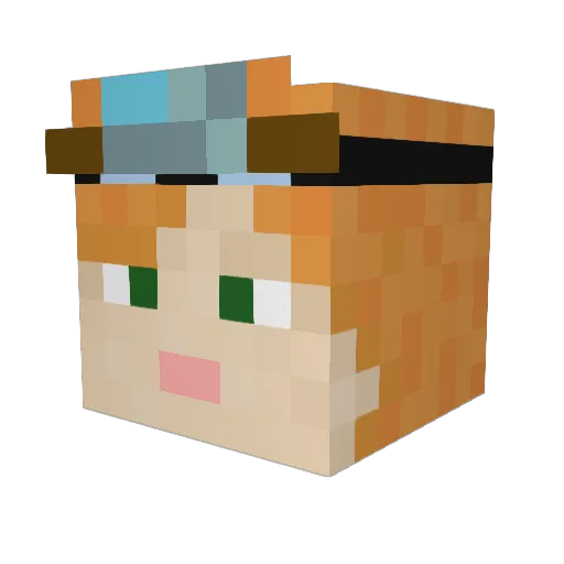 AuntieRichard Minecraft avatar head, 3D render