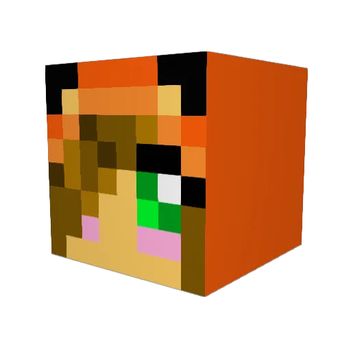 Aur0raZ Minecraft avatar head, 3D render