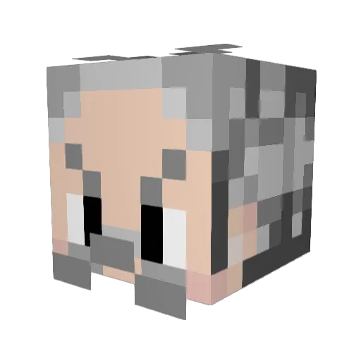 Aura002 Minecraft avatar head, 3D render