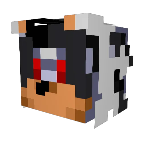 Aura Minecraft avatar head, 3D render
