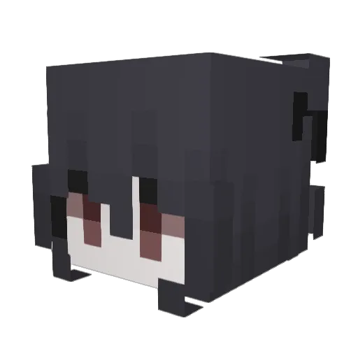 AuraChan Minecraft avatar head, 3D render