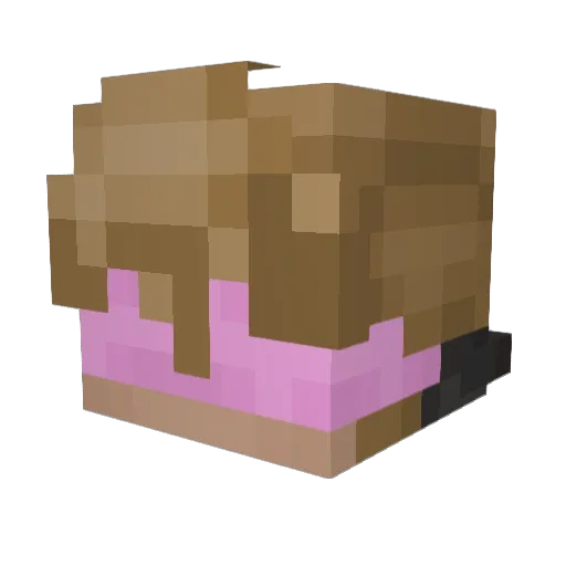 AuraNost Minecraft avatar head, 3D render