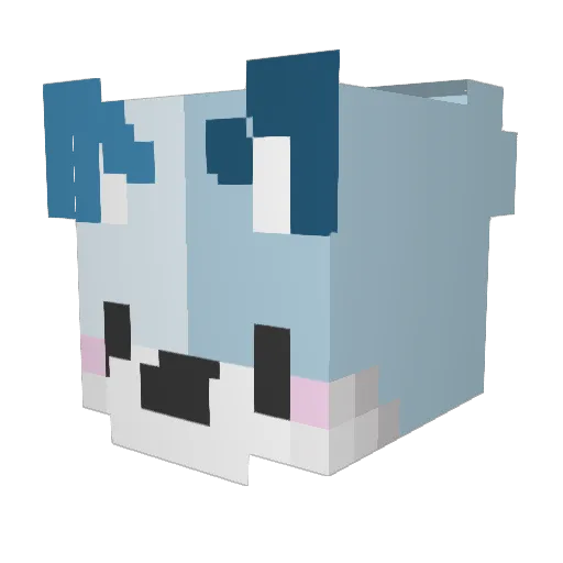 Auraistar Minecraft avatar head, 3D render