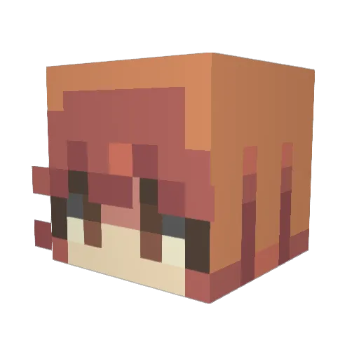 Auralala Minecraft avatar head, 3D render