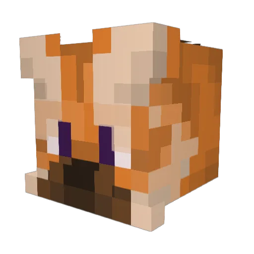 Auralyzz Minecraft avatar head, 3D render