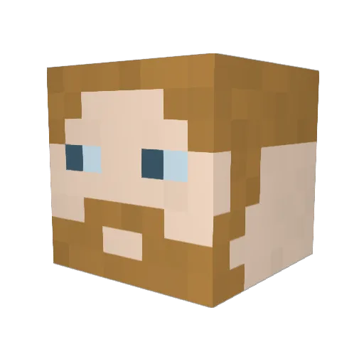 AuraofM Minecraft avatar head, 3D render