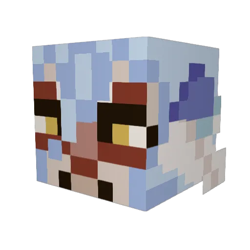 Aurawhisp Minecraft avatar head, 3D render