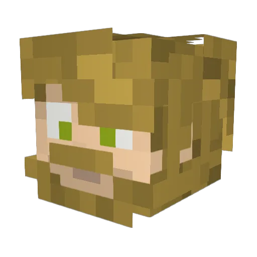 Aureius Minecraft avatar head, 3D render