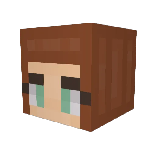 Aurelia34 Minecraft avatar head, 3D render