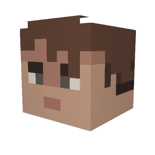 Aurelius777 Minecraft avatar head, 3D render