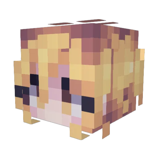 Aurella Minecraft avatar head, 3D render