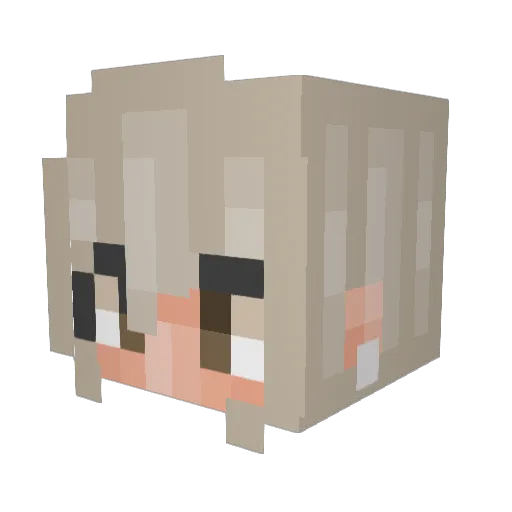 Aurelluh Minecraft avatar head, 3D render