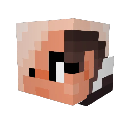 Aurgo Minecraft avatar head, 3D render