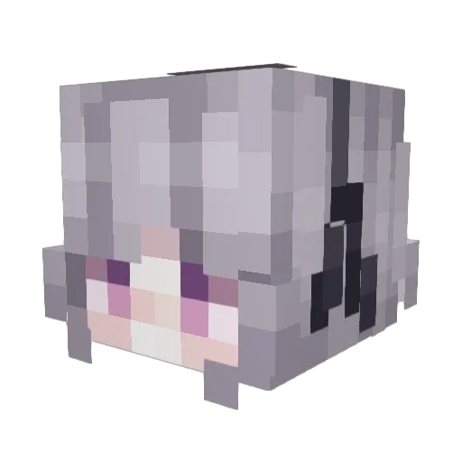 Aurielles Minecraft avatar head, 3D render