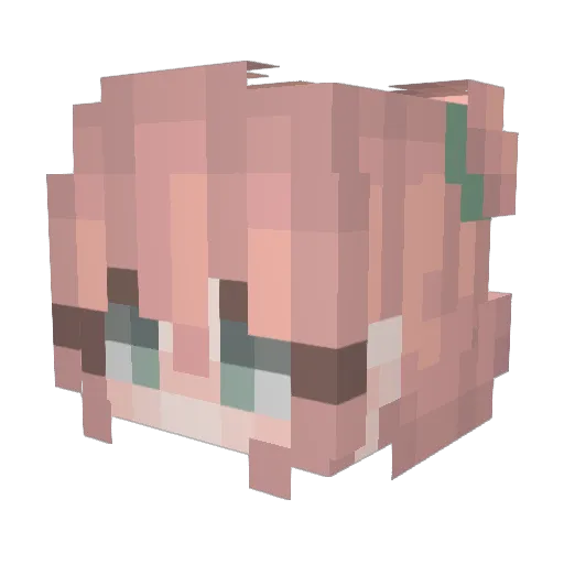 Auriez Minecraft avatar head, 3D render