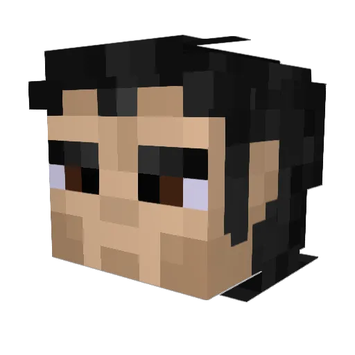 Aurinkokuningas Minecraft avatar head, 3D render