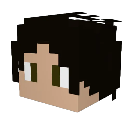 Aurlos Minecraft avatar head, 3D render