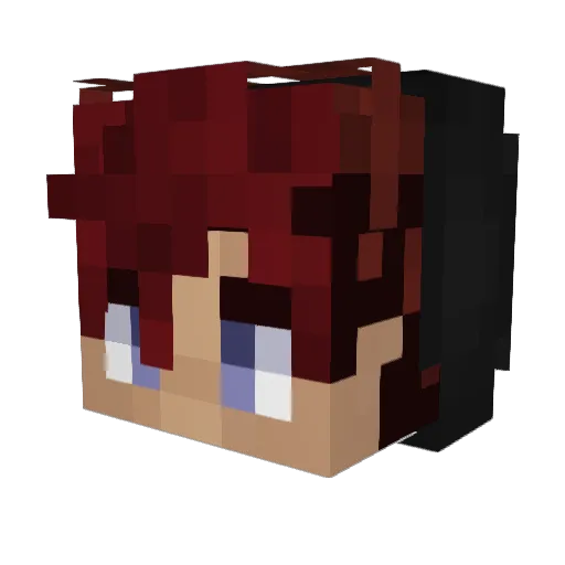 AuroraHearts Minecraft avatar head, 3D render