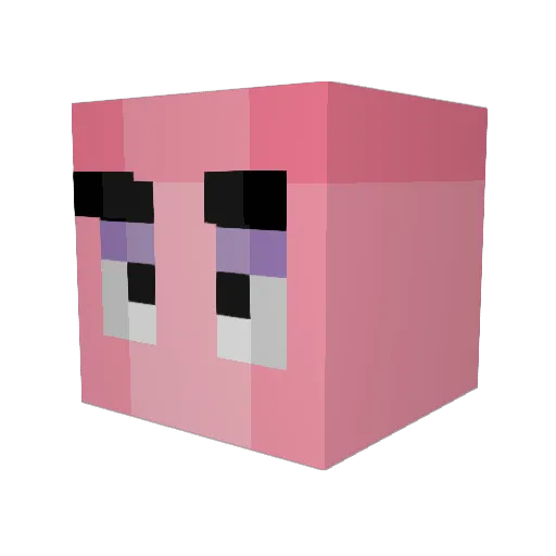 AuroraLong Minecraft avatar head, 3D render