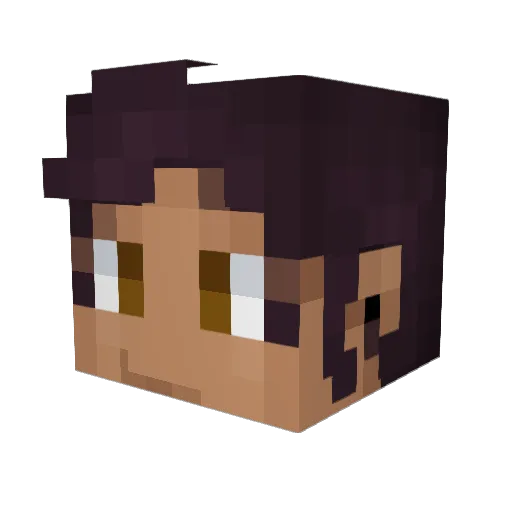 AuroraMuffins Minecraft avatar head, 3D render