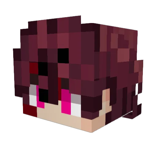 AuroraNishu Minecraft avatar head, 3D render