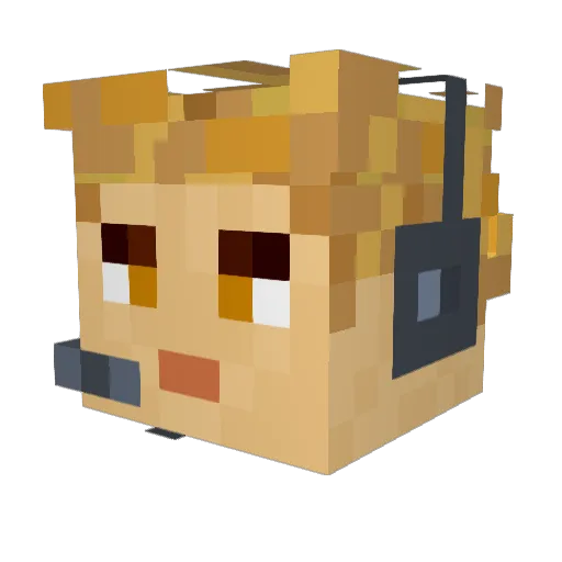 Aurora_22 Minecraft avatar head, 3D render