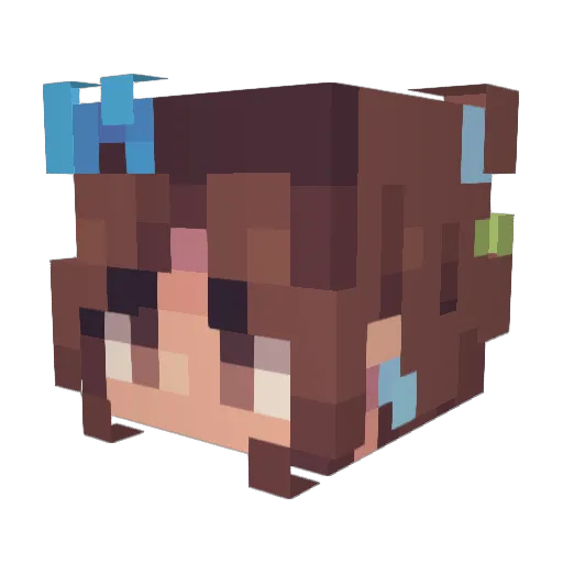 Aurora_Snowflake Minecraft avatar head, 3D render