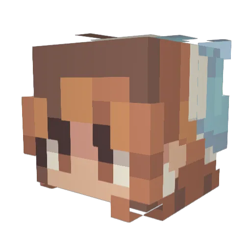 Aurorable_ Minecraft avatar head, 3D render