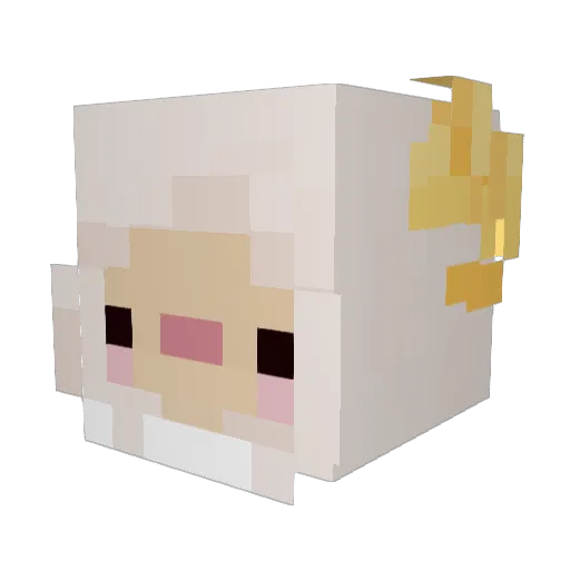 Aurorial Minecraft avatar head, 3D render