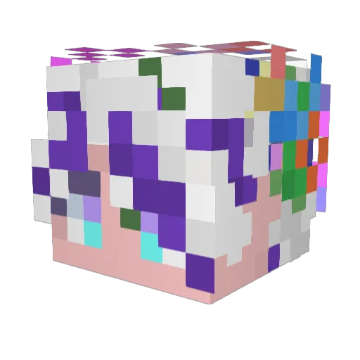 AurorialWolf Minecraft avatar head, 3D render