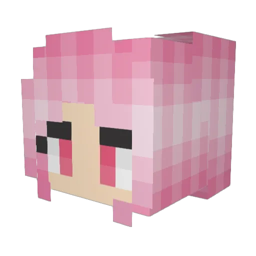 Aurorieeee Minecraft avatar head, 3D render