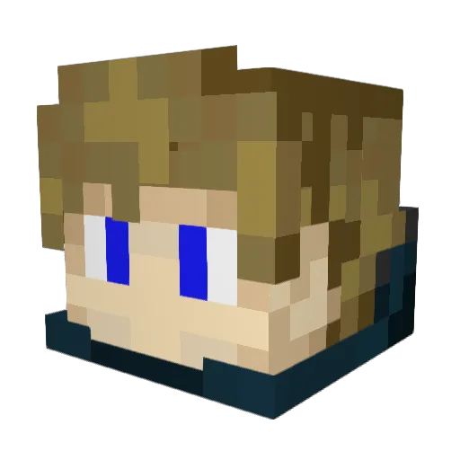 Aurritur Minecraft avatar head, 3D render