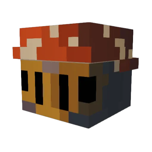Aurtel Minecraft avatar head, 3D render