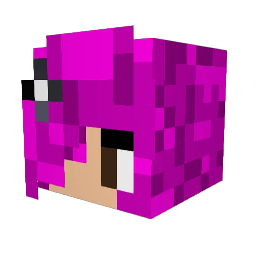 Ausatari Minecraft avatar head, 3D render