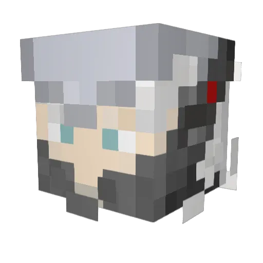 Ausceron Minecraft avatar head, 3D render