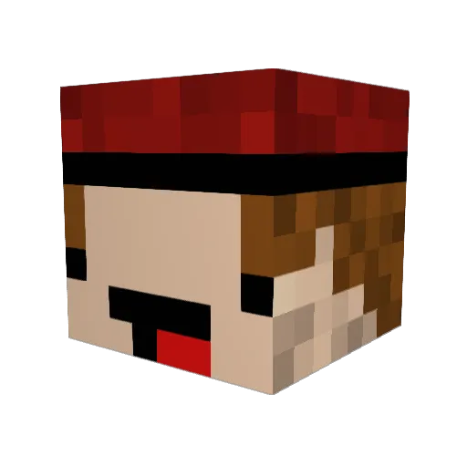 Ausgestosener Minecraft avatar head, 3D render