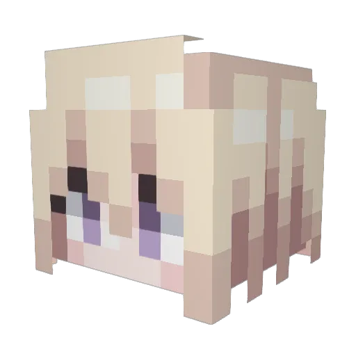Auska_ Minecraft avatar head, 3D render