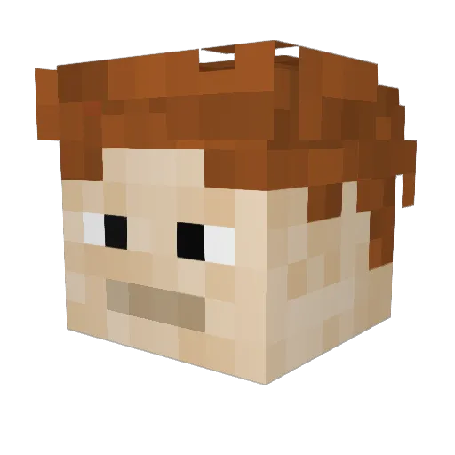 Ausmo17 Minecraft avatar head, 3D render
