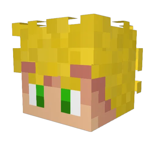 AussieHuz Minecraft avatar head, 3D render