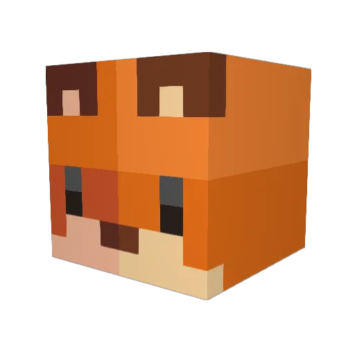 Auster8 Minecraft avatar head, 3D render