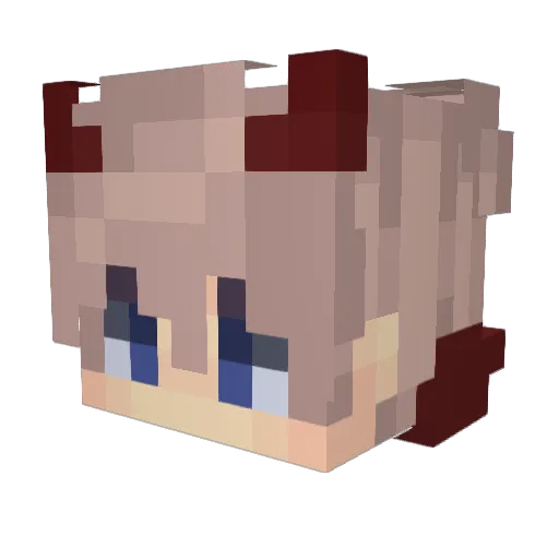 Austieee Minecraft avatar head, 3D render