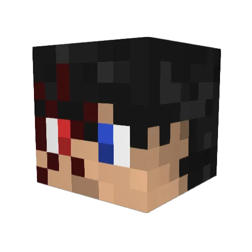 Austrxs Minecraft avatar head, 3D render