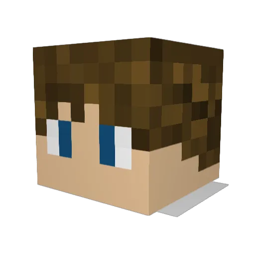 Ausumo Minecraft avatar head, 3D render