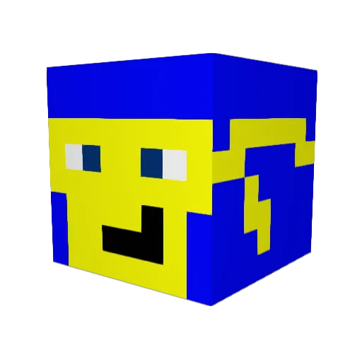 AutSuko Minecraft avatar head, 3D render