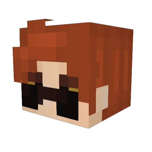 Autey Minecraft avatar head, 3D render