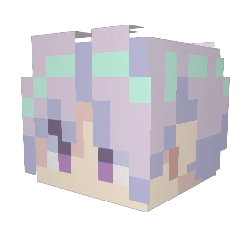 Authentic77 Minecraft avatar head, 3D render