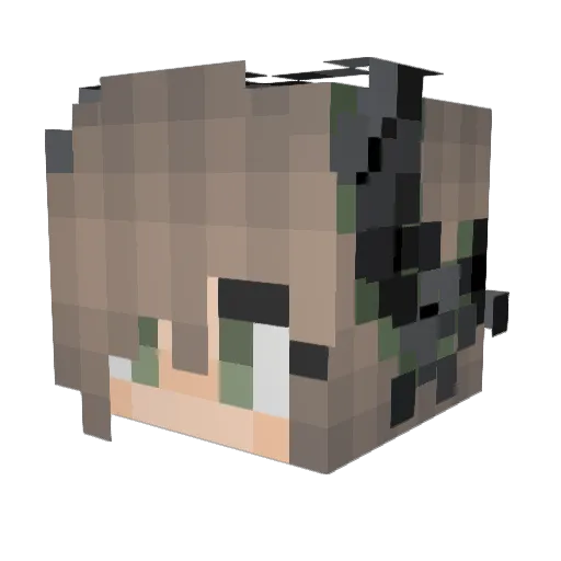 AuthenticEmu28 Minecraft avatar head, 3D render