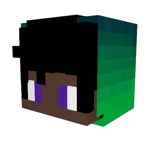 Authentik9 Minecraft avatar head, 3D render
