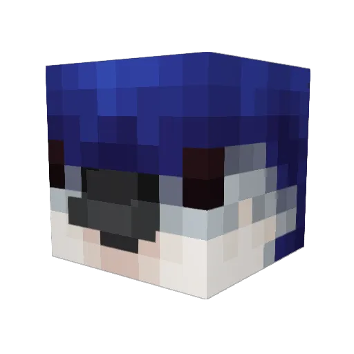 AutiWoody Minecraft avatar head, 3D render