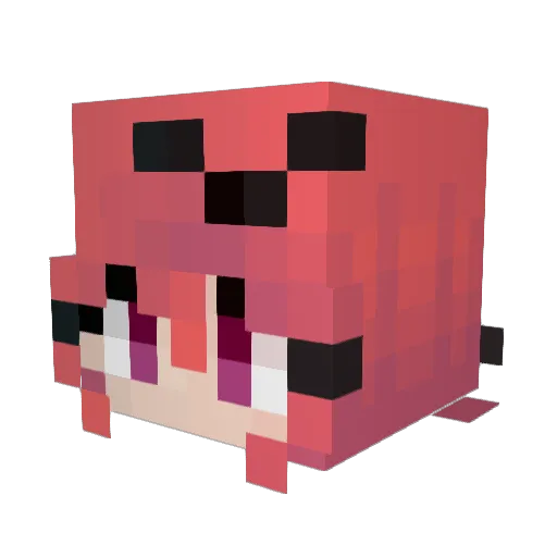 AutisMiku Minecraft avatar head, 3D render